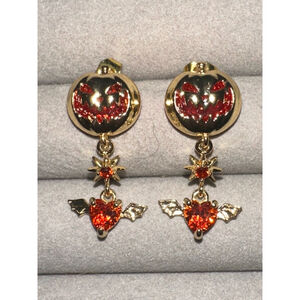 Nightmare Before Christmas Gold Pumpkin King Of Halloween Town Earrings